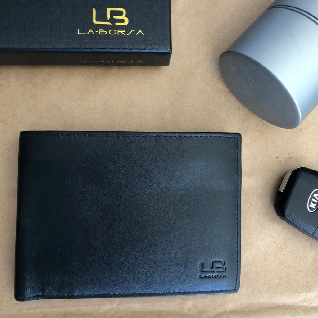 ארנק עור כחול לגברים