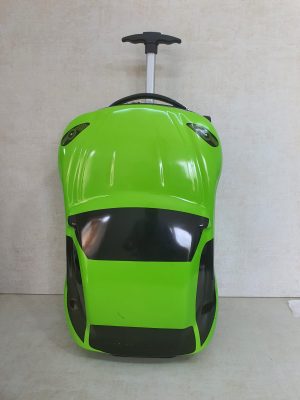 מזוודה ירוקה עם ידית כסף