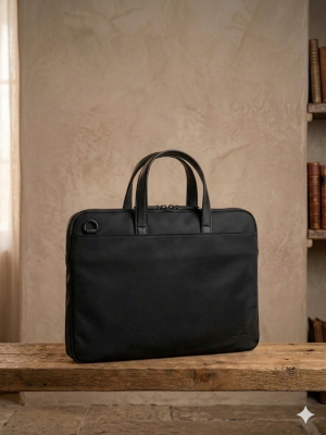 תיק ללפטופ דמוי עור שחור